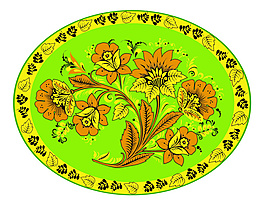 椭圆枝叶花纹