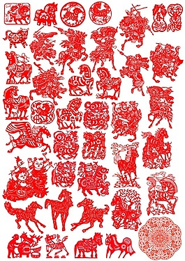 剪纸马