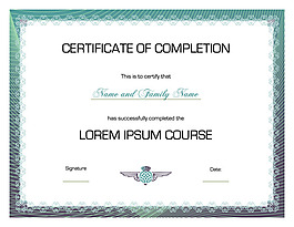 复古英文证书矢量