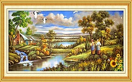 油画风景室内装饰画素材下载