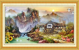 油画室内装饰画风景素材下载