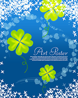 幸运草图片 花草移门图案