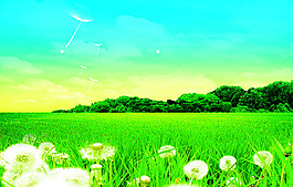 麦田风光PSD分层素材