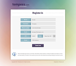 清爽网页用户注册UI界面