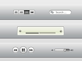 银灰色音乐播放器UI界面