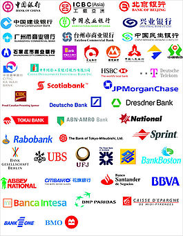 各大银行标志  矢量图