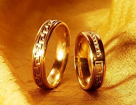 金色情侣戒指背景图片