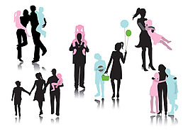 一家人轮廓背景