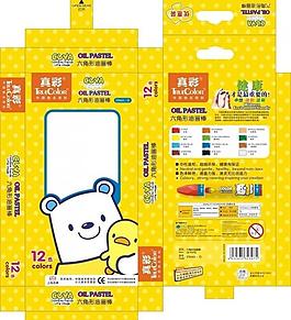 真彩油画棒矢量包装盒图片