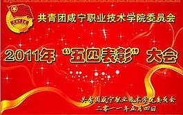 红色漂亮的五四表彰ppt背景图片
