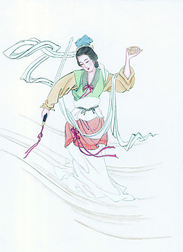 古代美女油画设计素材