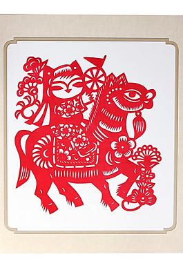 剪纸马图片