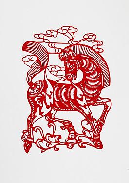 剪纸马图片