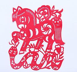 剪纸马图片