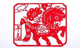 剪纸马图片