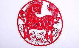 剪纸马图片