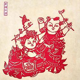 剪纸人物图片