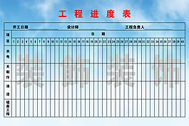 施工进度表、工程进度表图片