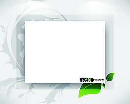 淡雅花纹空白卡片矢量素材