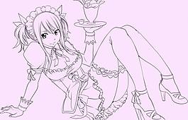 性感女孩插画图片