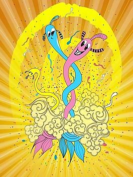 双子座插画图片