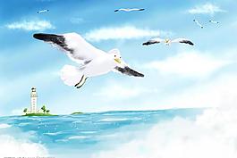 韩国风景插画图片