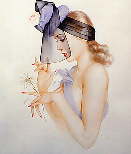 复古欧美美女插画图片