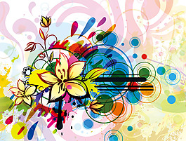 彩色绚丽花纹图案