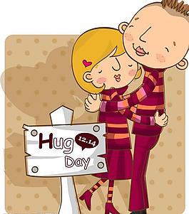 韩国插画,情人节之情侣系列图片