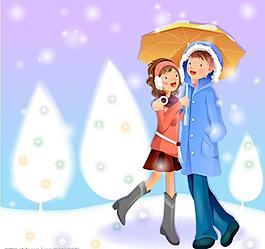 韩国插画,情人节之情侣系列图片