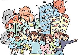 地震漫画图片