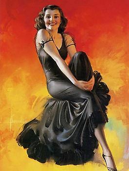 复古欧美美女插画图片