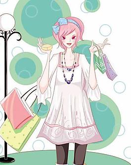 时尚化妆 韩式插画图片