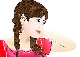 超详细分层卡通插画美女图片