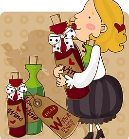 韩国插画,情人节之情侣系列图片