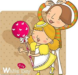 韩国插画,情人节之情侣系列图片