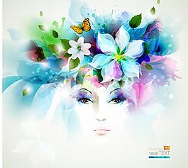 创意花卉女孩图片