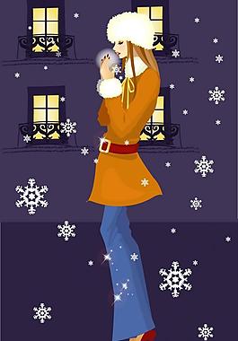 甜美新女性矢量图图片