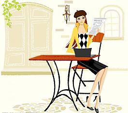 甜美新女性矢量图图片