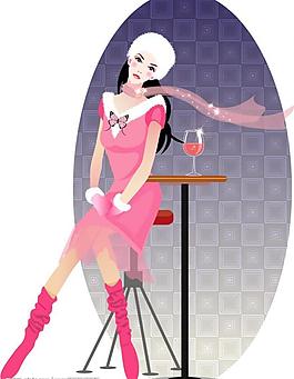 甜美新女性矢量图图片