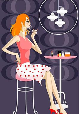 甜美新女性矢量图图片