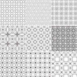 各种花型的几何纹样