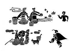 少数民族插画图片