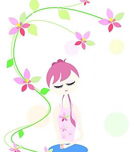 咖啡花主题插画图片