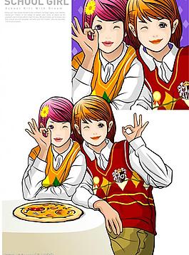 矢量女生插画029图片