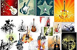 吉他插画矢量素材图片