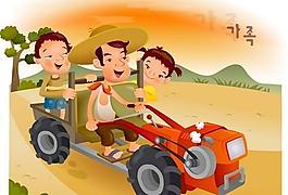 卡通家庭插画矢量素材图片