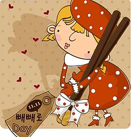 韩国插画,情人节之情侣系列图片