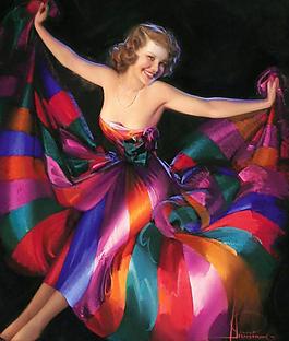 复古欧美美女插画图片