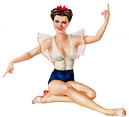 复古欧美美女插画图片